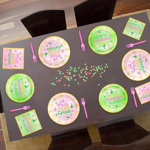 100 PCS Witch Birthday Party Plates Napkins Set