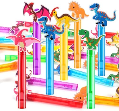 24Pcs Dinosaur Bubble Wands for Kids Party Favors