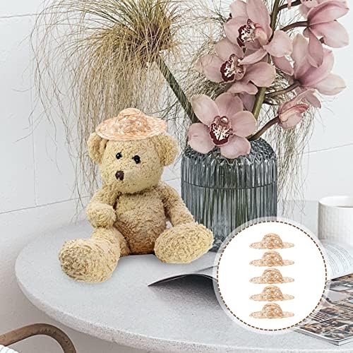 LOGOFUN 10 Pcs Mini Straw Hats for DIY Craft