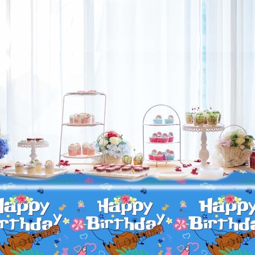 2pcs Cartoon Blue Party Tablecloth 42x71inch Birthday Decor