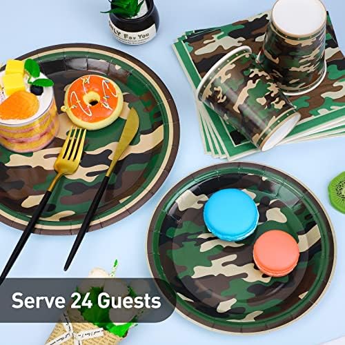 Durony 96 Piece Camouflage Party Supplies Set