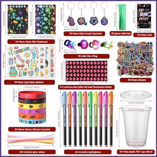 191 Pcs Glow in the Dark Party Supplies for Kids Adults