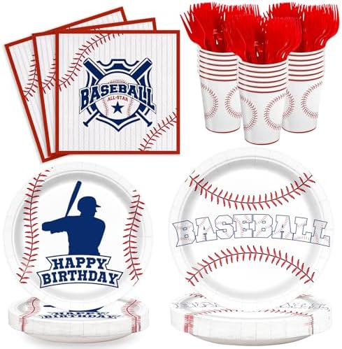 120pcs Baseball Themed Party Tableware Set