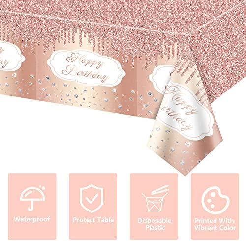 Rose Gold Tablecloths 4Pcs Disposable Party Decorations