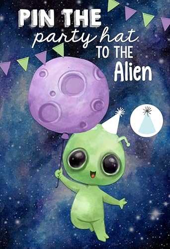Pin The Party Hat To The Alien Space Themed Kids Game