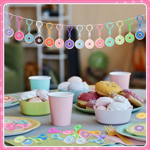Jadive 72 Pcs Donut Party Favors Keychain Set