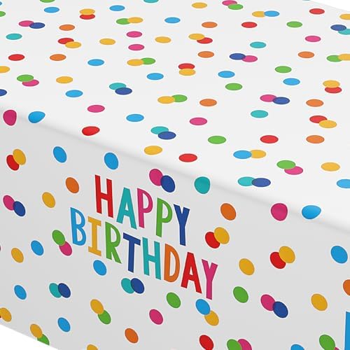 3 Piece Colorful Polka Dot Birthday Tablecloths 54x108 Inches Waterproof
