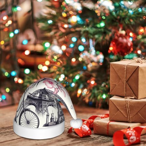Augenstern Christmas Hat with Paris-Eiffel Tower and Bike Design