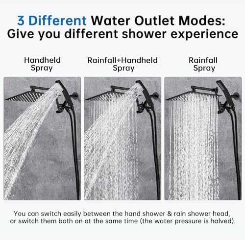 G-Promise All Metal 10 Inch Rainfall Shower Head with Handheld Spray Combo