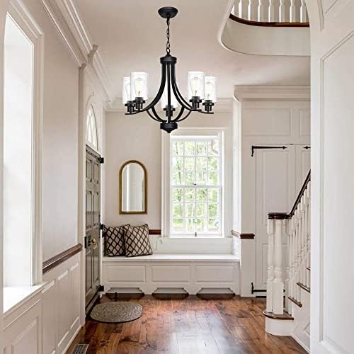 MELUCEE 5 Lights Black Farmhouse Chandelier