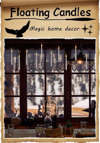 Leejec 20pcs Flameless Taper Floating Candles with Magic Wand Remote