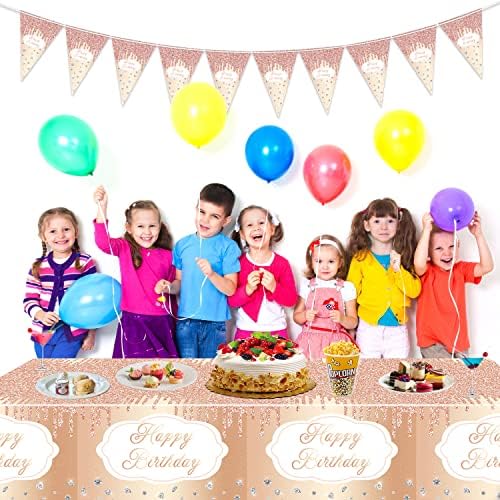 Rose Gold Tablecloths 4Pcs Disposable Party Decorations