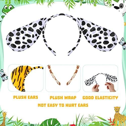 Chunyin 24 Pack Plush Animal Ear Headbands for Parties and Cosplay