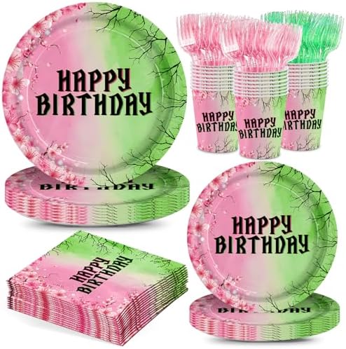 120pcs Witch Birthday Plates Napkins Set for 24 Guests