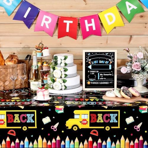 3 Pcs School Theme Party Tablecloth for Back to School