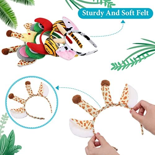 28 Pieces Safari Animal Headbands for Kids and Adults