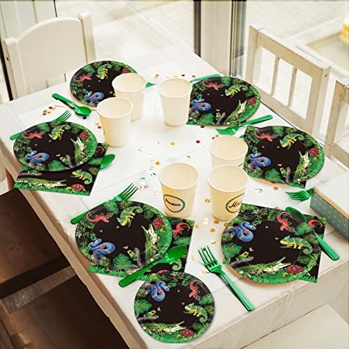 Reptile Snake Party Plates Napkins Set for 24 Guests