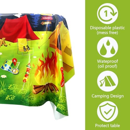 4 Pack Hunting Themed Tablecloths for Camping Birthday Party