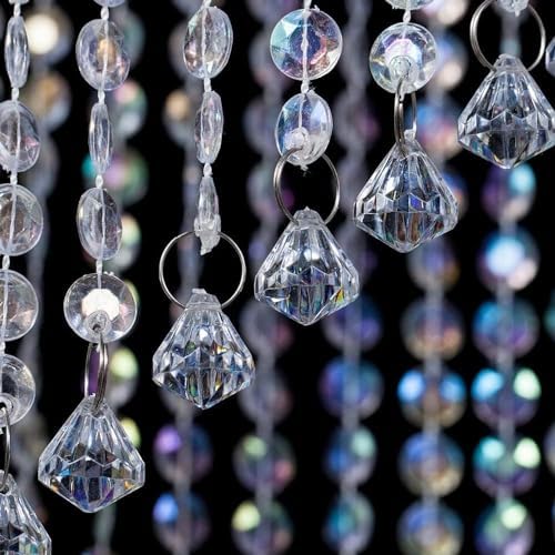 FlavorThings Iridescent Spiral Beaded Chandelier 85 W 48 H