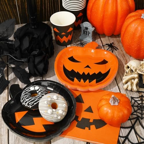 Halloween Party Dinnerware Set 72Pcs Paper Plates Cups Napkins