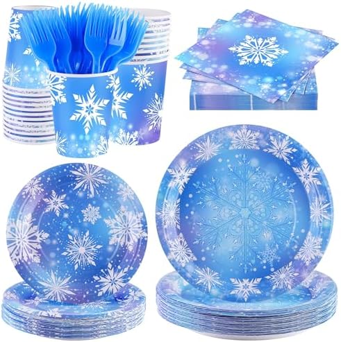 Durony 144 Piece Frozen Party Tableware Set