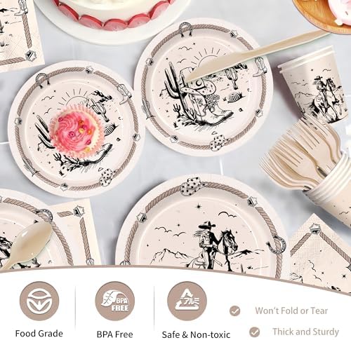 Western Crowgirl Party Tableware Set for 24 Guests