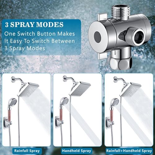 Voolan High Pressure Rain Shower Head with Handheld Spray Combo