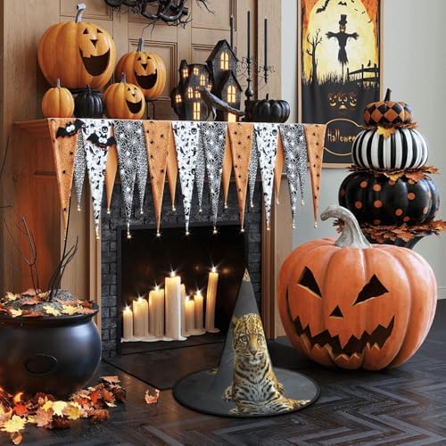 Cute Leopard Witch Halloween Cone Hat Costume