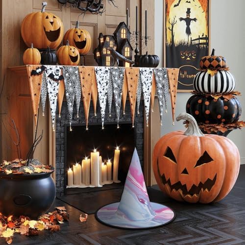 Blue Marble Witch Halloween Cone Hat Costume