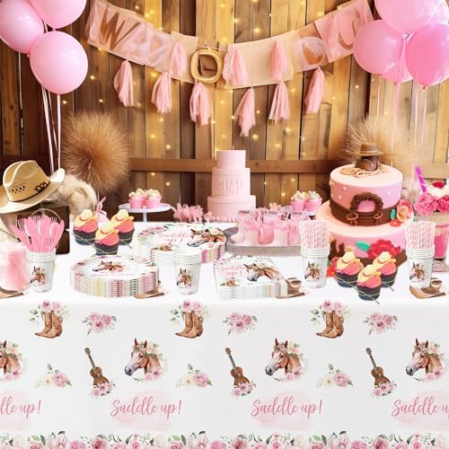 Western Party Tablecloth - 3 Pack 54x108 Inches Cowgirl Decorations