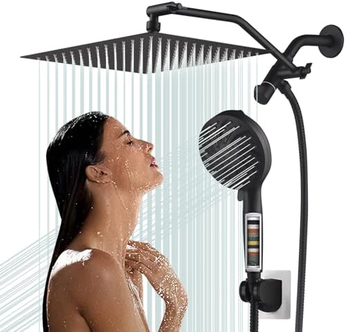 GXCROR All Metal Shower Head Combo with 1299 Extension Arm and 71 Hose