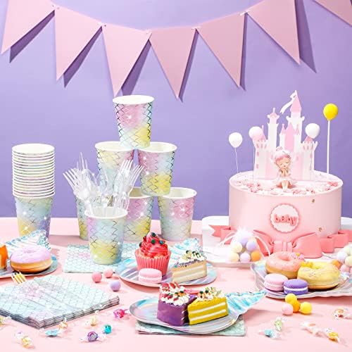 144 Pcs Mermaid Party Tableware Set