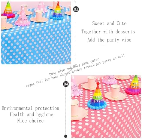 3Pack Pink Polka Dot Table Cloth for Rectangle Tables