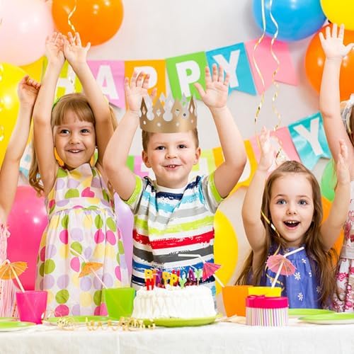 LOGOFUN 40pcs Birthday Crowns for Kids