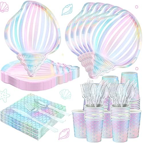 144 Pcs Mermaid Party Tableware Set