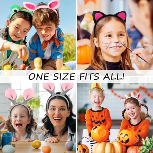 6Pcs Farm Animal Headbands for Kids Adults Party Decor