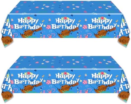 2pcs Cartoon Blue Party Tablecloth 42x71inch Birthday Decor