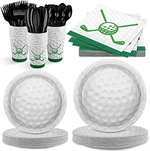 Durony 168 Piece Golf Party Tableware Set for 24 Guests