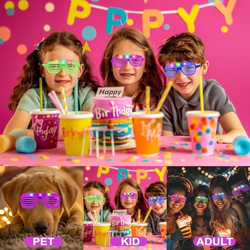 80 Pack LED Glow Glasses with 3 Batteries