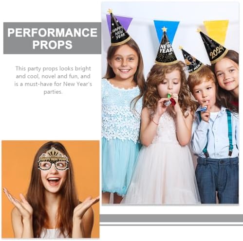 LUOZZY 72 PCS New Year Party Hats and Paper Glasses