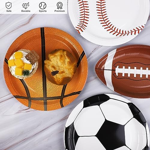 Durony 96 Piece Sports Theme Paper Plates Set