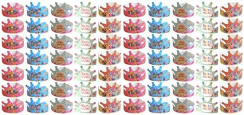 LUOZZY 100 Pcs Birthday Crown Hats for Kids