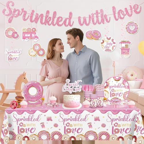 140pcs Pink Baby Sprinkle Decorations for Girl Baby Shower