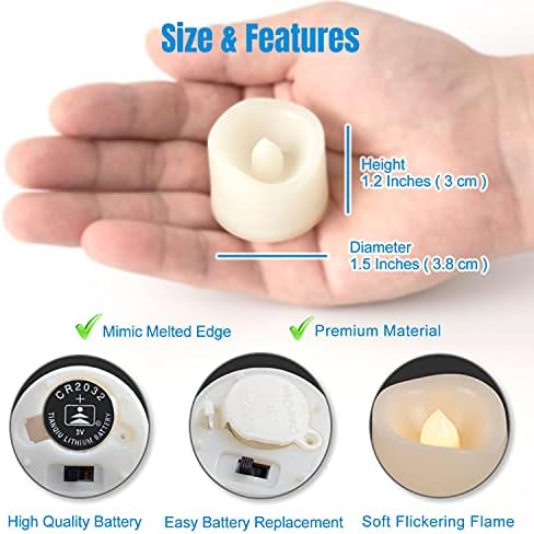 24PCS LED Flameless Tea Lights Votive Candles for Decorations