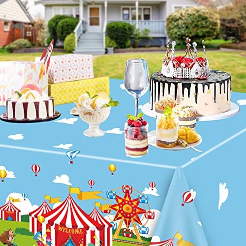 4 Pack Circus Theme Tablecloths for Birthday Parties