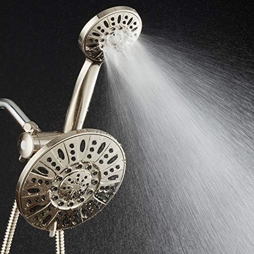 AquaDance Brushed Nickel 7 Rain Showerhead with Handheld and 6-Foot Hose