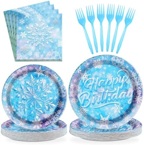 Grencian 96 Pcs Frozen Party Tableware Set