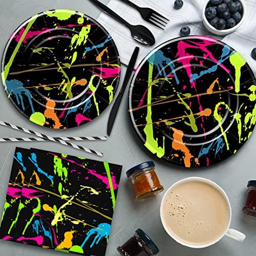 Neon Graffiti Party Tableware Set for 24 Guests