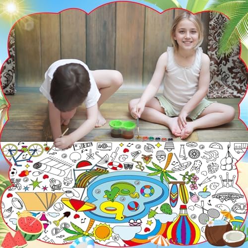AUGSUN 2 Piece Giant Summer Coloring Poster Set