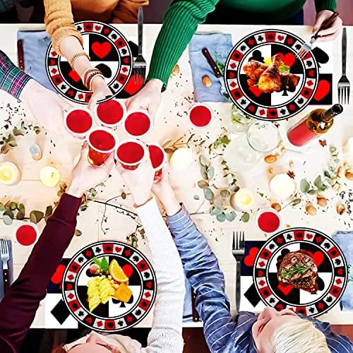 Casino Party Supplies 60Pcs Poker Tableware Set for 20 Guests